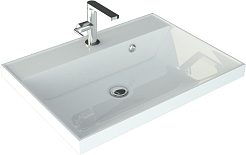 Style Line Тумба с раковиной Матис 60 подвесная белая матовая – фотография-7